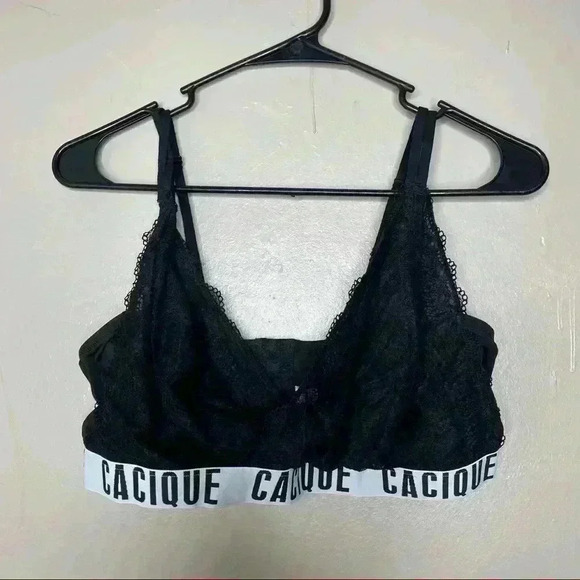 Cacique Black Lace Wireless Bra Sz 18/20 - Picture 1 of 4